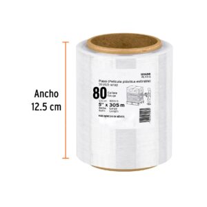 Playo Stretch Film de 12.5 CMS (5") calibre 80
